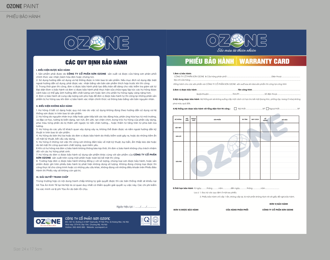 OZONE POSM giay bao hanh